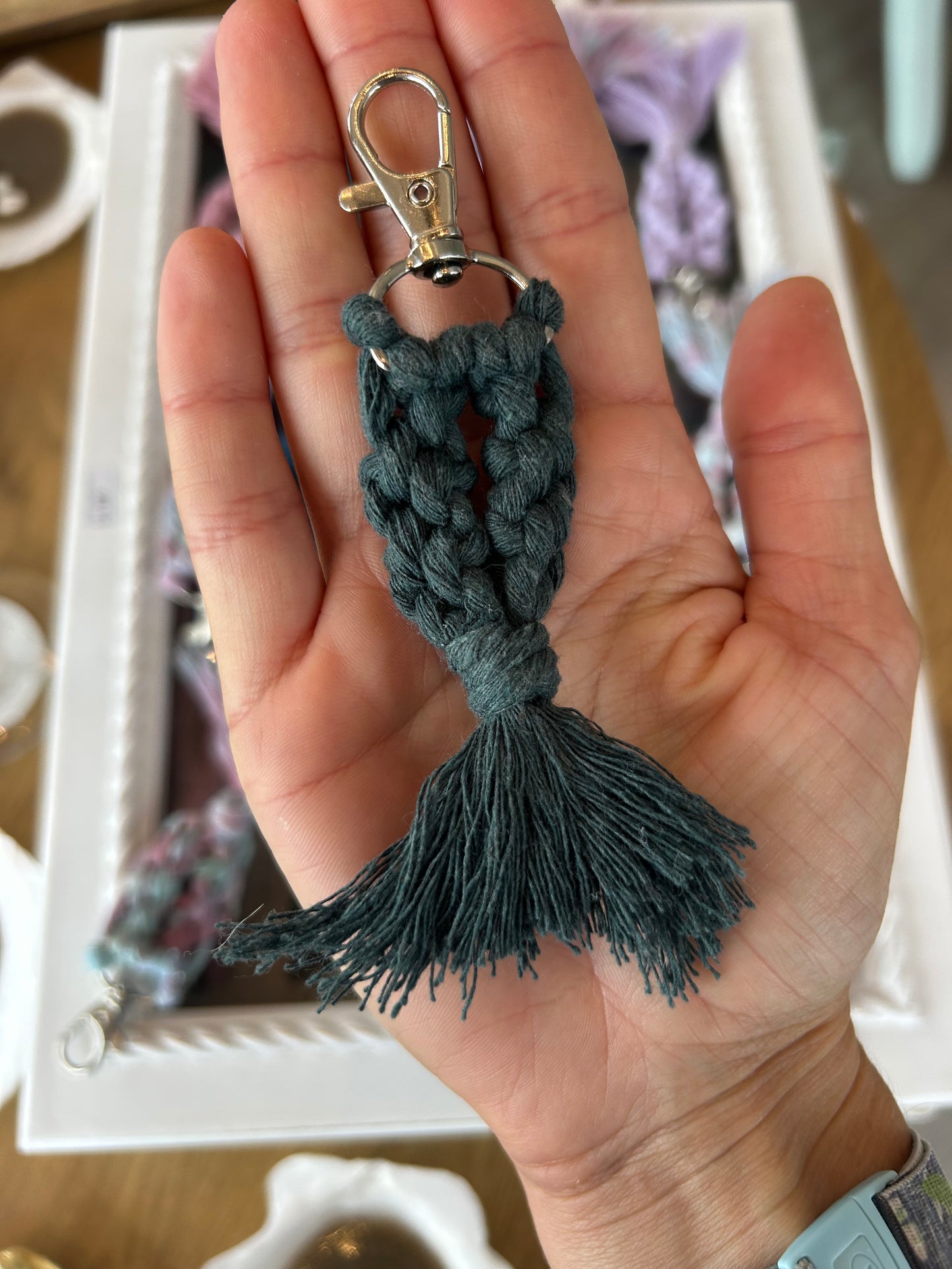 Handmade Mermaid Tail Crochet Keychain
