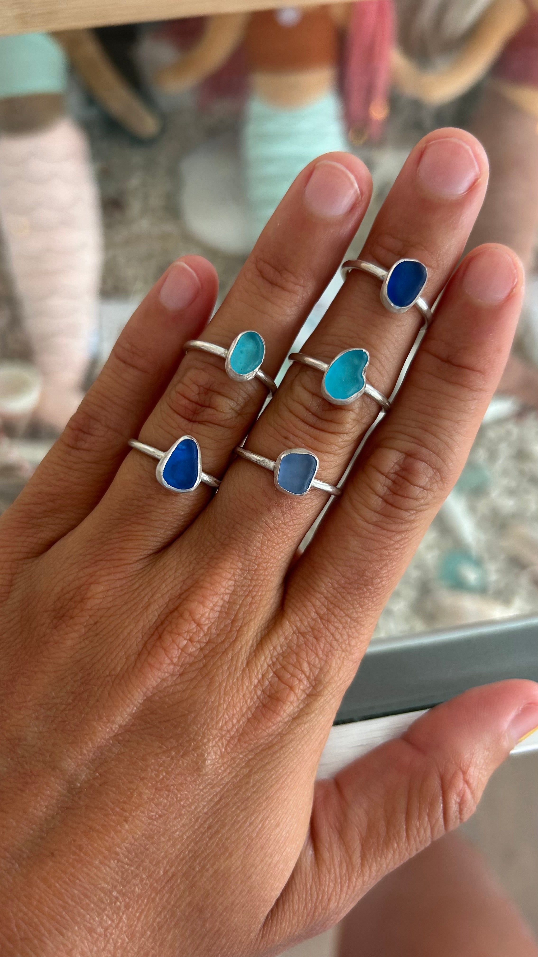 Handmade Sterling Silver Seaglass Rings
