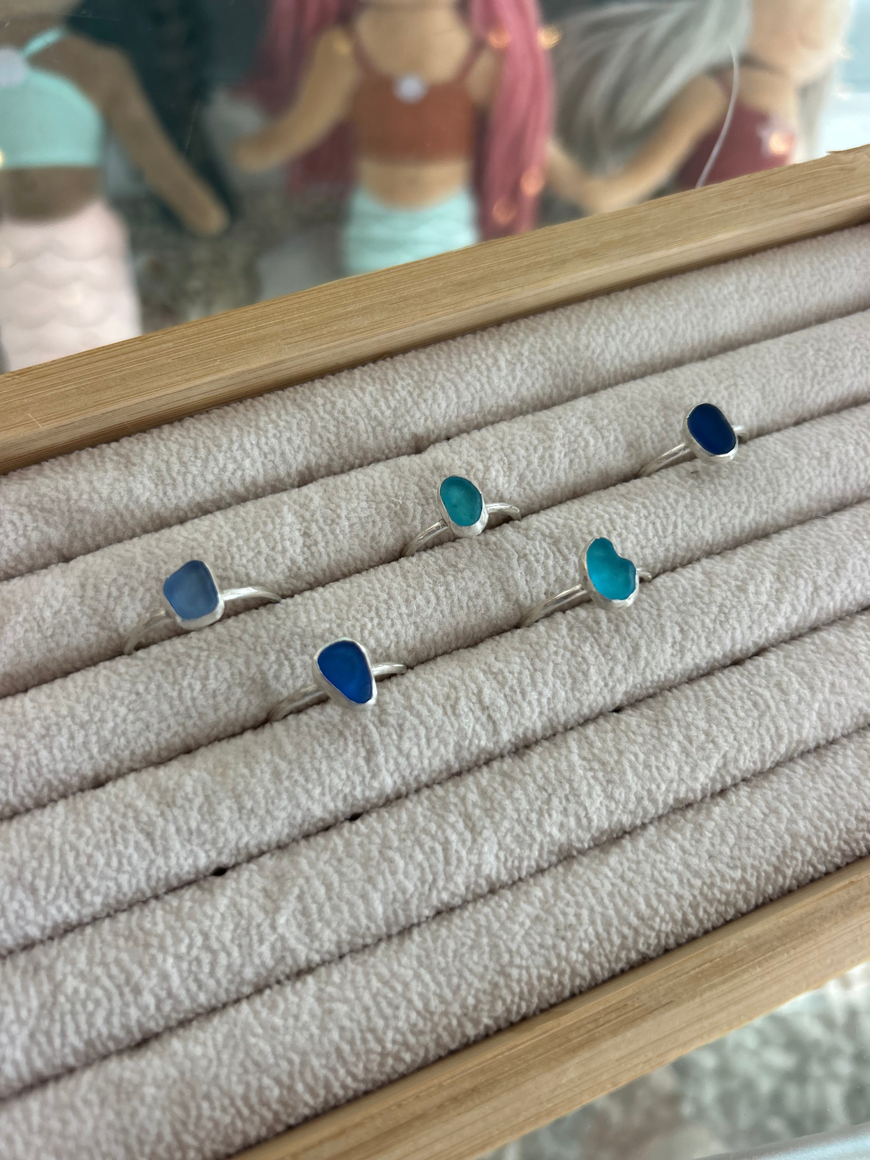 Handmade Sterling Silver Seaglass Rings